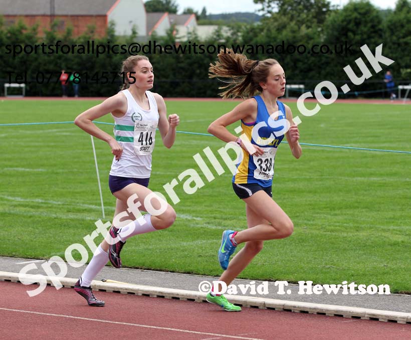 Under-17 womens 1500 metres, Northern Under-15 and under-17 Championships, Wigan. Photo: David T. Hewitson/Sports for All Pics